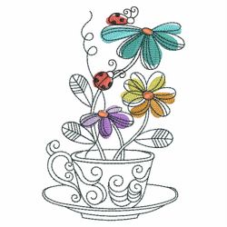 Sketched Teacup In Bloom 04(Lg)