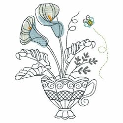Sketched Teacup In Bloom 06(Sm) machine embroidery designs