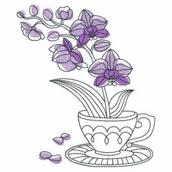 Sketched Teacup In Bloom 08(Lg) machine embroidery designs