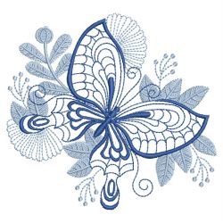 Bluework Butterfly Scene 08(Lg) machine embroidery designs