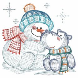 Rippled Frosty Snowman 2 07(Sm) machine embroidery designs