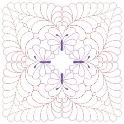 Trapunto Butterfly Quilt Block 08(Lg)