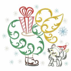 Christmas Sunbonnet Sue Flourish 02(Sm) machine embroidery designs