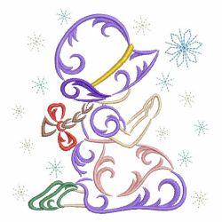 Christmas Sunbonnet Sue Flourish 05(Sm) machine embroidery designs