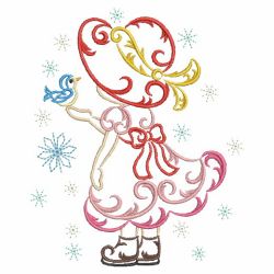 Christmas Sunbonnet Sue Flourish 06(Sm) machine embroidery designs