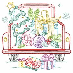 Christmas Tree Truck 04(Lg) machine embroidery designs