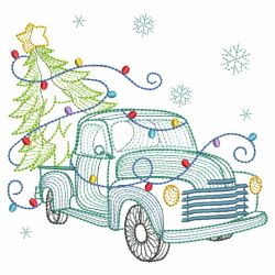 Christmas Tree Truck 07(Sm) machine embroidery designs