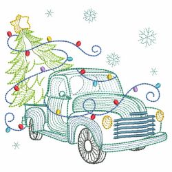 Christmas Tree Truck 07(Lg) machine embroidery designs