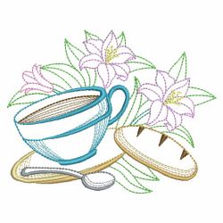 Tea Time And Blooms 05(Md) machine embroidery designs