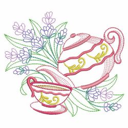 Tea Time And Blooms 06(Md) machine embroidery designs