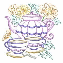 Tea Time And Blooms 07(Md) machine embroidery designs