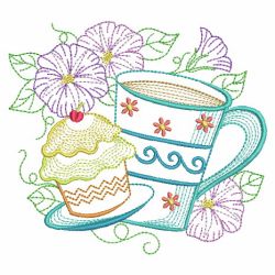 Tea Time And Blooms 08(Md) machine embroidery designs