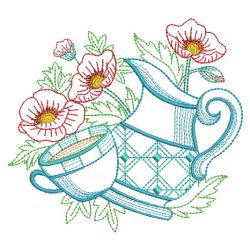 Tea Time And Blooms 11(Sm) machine embroidery designs