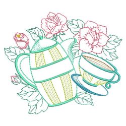 Tea Time And Blooms 12(Lg) machine embroidery designs