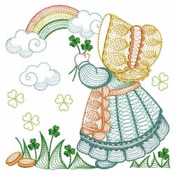 Rippled Months Of The Year Sunbonnets 03(Md) machine embroidery designs