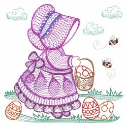 Rippled Months Of The Year Sunbonnets 04(Lg) machine embroidery designs