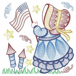 Rippled Months Of The Year Sunbonnets 07(Lg) machine embroidery designs