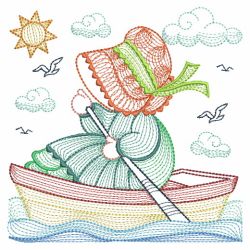 Rippled Months Of The Year Sunbonnets 08(Lg) machine embroidery designs