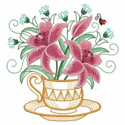 Teacup In Bloom 5 09(Lg) machine embroidery designs