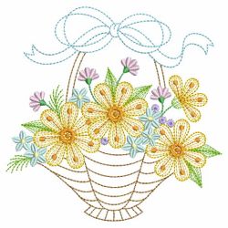 Vintage Floral Baskets 4 03(Md) machine embroidery designs