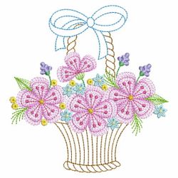 Vintage Floral Baskets 4 04(Lg) machine embroidery designs
