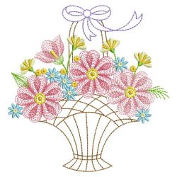 Vintage Floral Baskets 4 05(Sm) machine embroidery designs