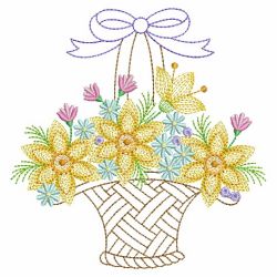Vintage Floral Baskets 4 09(Sm) machine embroidery designs