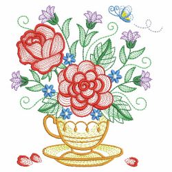 Teacup In Bloom 6(Md) machine embroidery designs