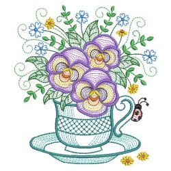 Teacup In Bloom 6 05(Sm) machine embroidery designs