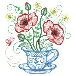 Teacup In Bloom 6 06(Lg) machine embroidery designs