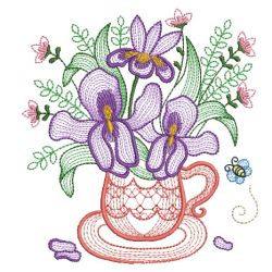 Teacup In Bloom 6 08(Md) machine embroidery designs
