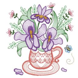 Teacup In Bloom 6 08(Lg) machine embroidery designs