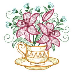 Teacup In Bloom 6 09(Md) machine embroidery designs