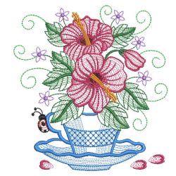 Teacup In Bloom 6 10(Lg) machine embroidery designs