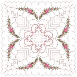 Trapunto Rose Quilt Block 8(Lg) machine embroidery designs
