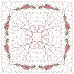 Trapunto Rose Quilt Block 8 04(Lg)
