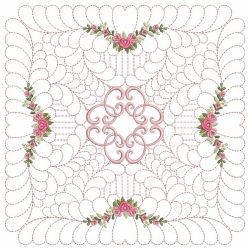 Trapunto Rose Quilt Block 8 05(Md) machine embroidery designs