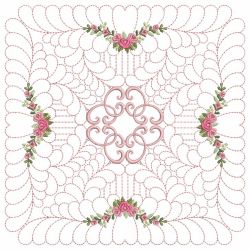 Trapunto Rose Quilt Block 8 05(Lg)
