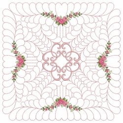 Trapunto Rose Quilt Block 8 05(Lg)