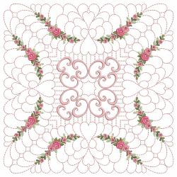 Trapunto Rose Quilt Block 8 07(Md) machine embroidery designs
