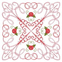 Calligraphic Rose Quilt 04(Md) machine embroidery designs