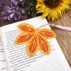 Organza Leaf Bookmark 09 machine embroidery designs