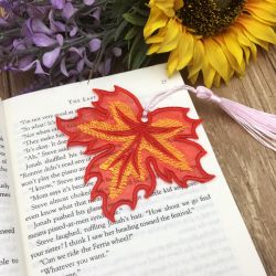Organza Leaf Bookmark 10 machine embroidery designs