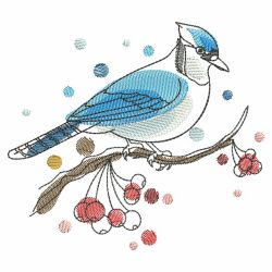 Doodle Winter Birds 06(Lg) machine embroidery designs