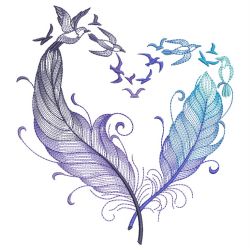 Variegated Feathers 08(Sm) machine embroidery designs