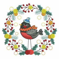 Folk Art Christmas Birds 02(Md) machine embroidery designs