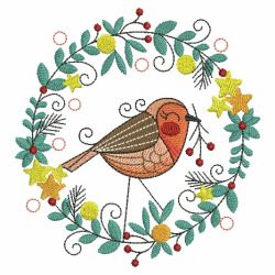 Folk Art Christmas Birds 03(Sm) machine embroidery designs
