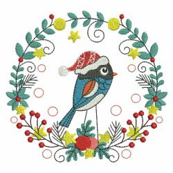 Folk Art Christmas Birds 05(Md) machine embroidery designs