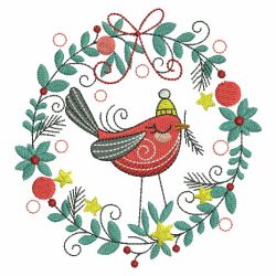 Folk Art Christmas Birds 07(Sm) machine embroidery designs