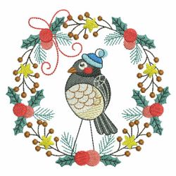 Folk Art Christmas Birds 08(Md) machine embroidery designs